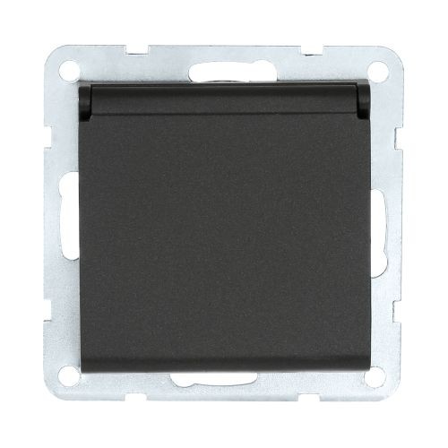 Розетка  с з/к. шторками и крышкой (черн. бархат) LK60 (20шт) 1кор.=200/150шт