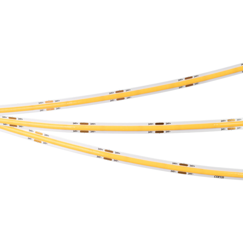 Лента COB-X320-8mm 24V (8 W/m, IP20, CSP, 5m) (дневной белый 4000K)