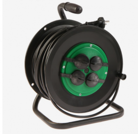 Удлинитель на катушке TUNDRA, 4 розетки, 50 м, 10 А, ПВС 2х1.5 мм2, без з/к, IP44,  2276556