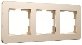 Рамка на 3 поста Platinum шампань