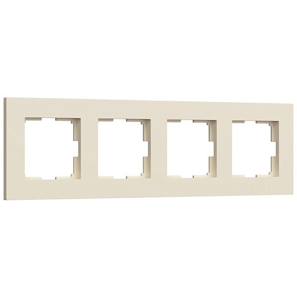 Рамка на 4 поста Slab (айвори матовый)