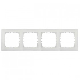 Рамка 4-постовая, натуральное стекло, цвет белый LK80