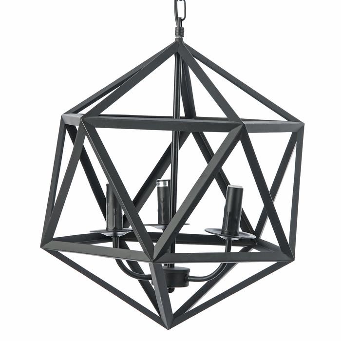 Люстра подвес "Геометрия" E27 3х40Вт черный 45х45х45 см 2437155