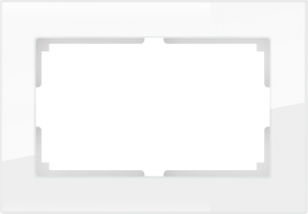 WL белый,стекло рамка для 2-ой розетки WL01-Frame-01-DBL