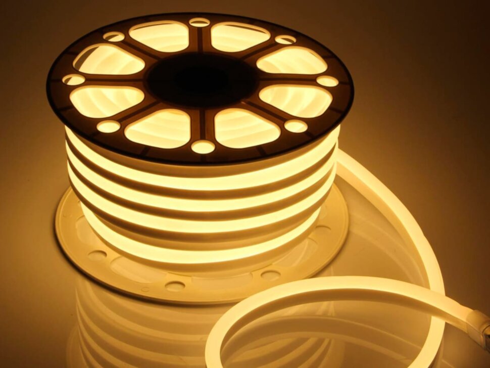 Гибкий неон 220V-8*16NONE-WW (100м)