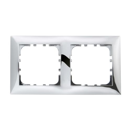 Рамка 2-постовая (блестящее серебро) LK60  (50шт) 1кор.=500шт