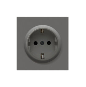 Накладка для розетки Schuko с заземлением со шторками 16A 250 В~, матовый шоколад