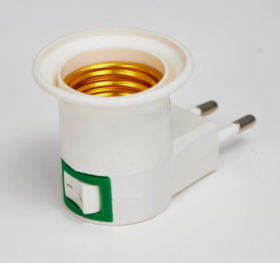 Светильник с выключателем 1112/1 Е27 40Вт белый 7х4,5х4,5 см