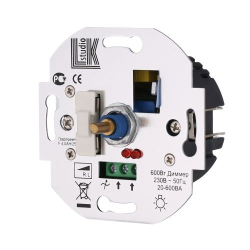 Механизм светорегулятора поворотный, нажимной, c предох., световой индикацией  600 Вт, LK Vintage