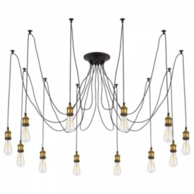 LP-001/12 Паук Потолочная плита золото 2 м Патрон лампы золото 12 патрона"