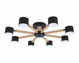 CL-DOT-R001-GX53*8 BLACK+WOOD BK (1) Люстра NW