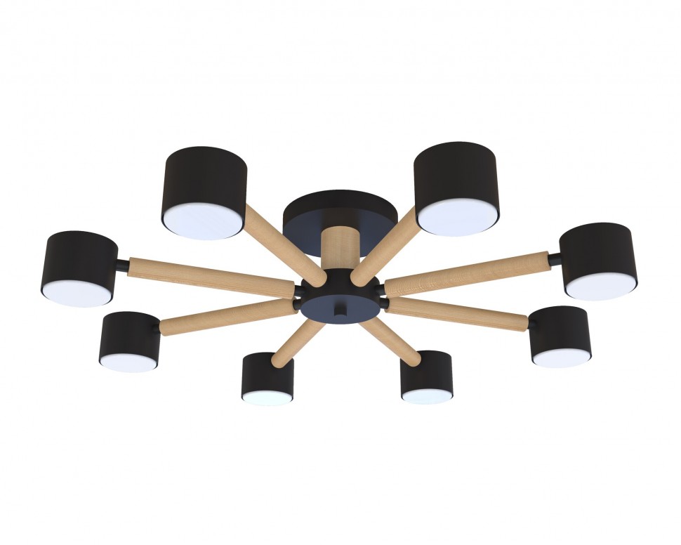 CL-DOT-R001-GX53*8 BLACK+WOOD BK (1) Люстра NW