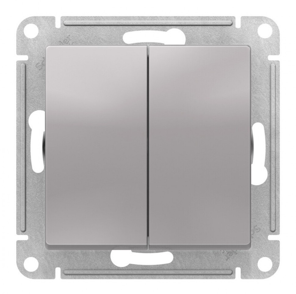 Механизм переключателя перекрестный 2-кл алюминий AtlasDesign