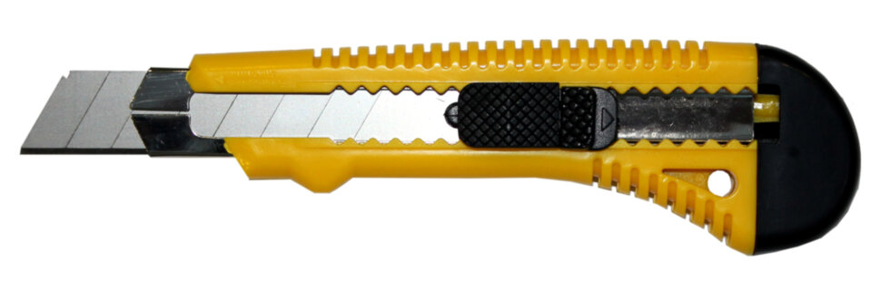 Нож Bohrer с выдвижными лезвиями 18 мм усиленный, двухкомпонентная ручка, регулируемый фиксатор лезвия (сталь SK4) (72/12/2)