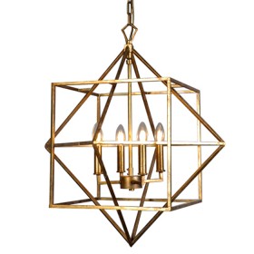 Подвесной светильник CUBIST Chandelier Gold 4 bulbs