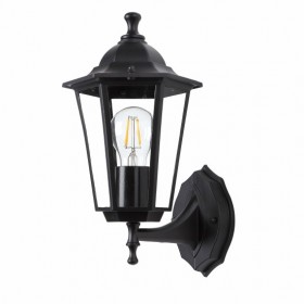 Свет-к садовый LE GL6 E27 настенный вверх черный (12)