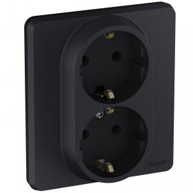 Розетка Inspiria 16А 250В 2х2P+E1445248 немецк. стандарт антрацит Leg673753