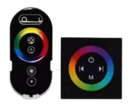 Контроллер для управления с RGB лентами с черной сенсорной панелью и с пультом
