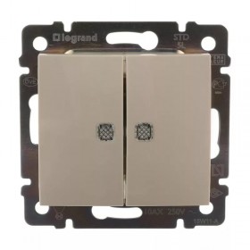 LEGRAND VALENA крем выкл 2 кл с подсв
