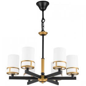 731067 Люстра CERO 6х40W E14 ЧЕРНЫЙ/ЗОЛОТО/БЕЛЫЙ