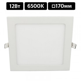 Ecola св-к встр. св/д даунлайт 12W 6500K 6К Квадрат (30шт)