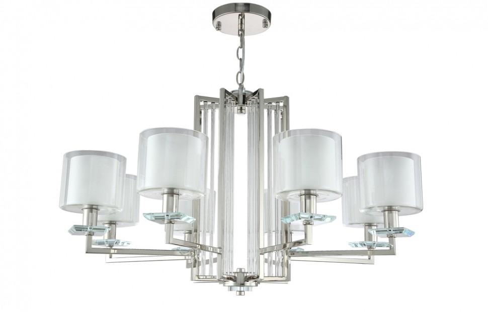 CRYSTAL LUX Люстра NICOLAS SP-PL8 NICKEL/WHITE 3400/308