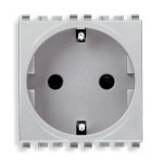 РОЗЕТКА 2P+T 16A ГЕРМАНИЯ, СЕРЕБРО МАТОВОЕ