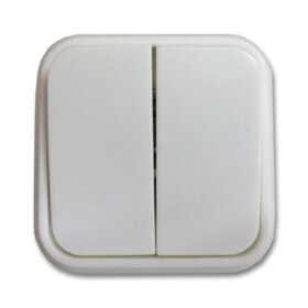 REV Выключатель двухклавешный Альфа белый duwi