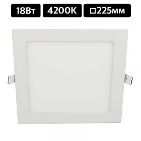 Ecola св-к встр. св/д даунлайт 18W 4200K 4K Квадрат (20шт)