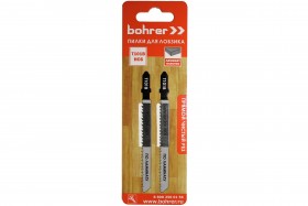 Пилки для лобзиков Bohrer по ламинату Т101B HCS 100/75мм, шаг 2,5 мм (Прямой чистый рез) (2 шт. в уп.) (600/100/1)