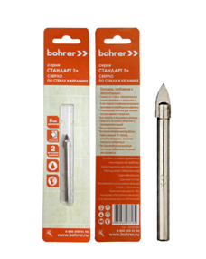 Сверло Bohrer Стандарт 2+ по стеклу и керамике  4 мм (в блистере) (500/125/2)