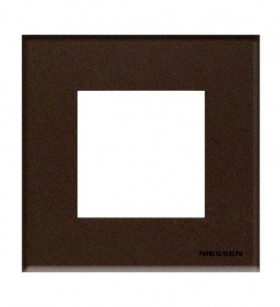 Abb NIE Рамка 1-постовая, 2-модульная, серия Zenit, стекло Кофейное