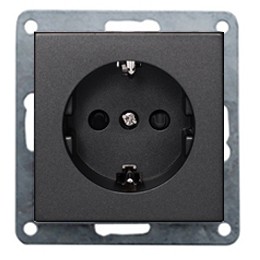 Розетка  с з/к, со шторками (черн. бархат) LK80