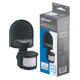 REV Датчик движения DD-01 настенный 180°, 800Вт, 10-420с, 5-12м, 3-2000Лк, IP65, черный, düwi