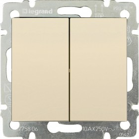 LEGRAND VALENA крем переключатель 2 кл на 2 напр,