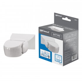 REV Датчик движения DD-02 настенный 180°, 1200Вт, 10-900с, 15м, 3-2000Лк, IP65, белый, düwi