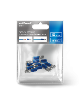 REV Разъем РпИп 2-5-0,8 плоский (папа), 10 шт./уп., duwi