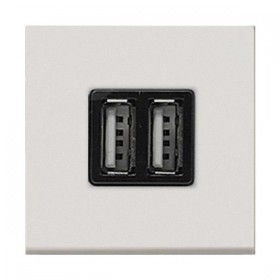 Abb NIE Механизм USB зарядного устройства, 2М, 2х750 мА / 1х1500 мА, серия Zenit, цвет серебристый