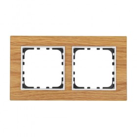 Рамка 2-постовая из натурального светлого дерева (дуб) LK60  (1/10шт) 1кор.=100шт