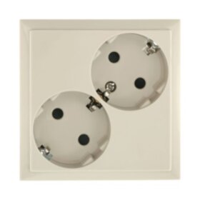 Розетка двойная  с з/к. со шторками (беж.) LK60 (20шт) 1кор.=200шт