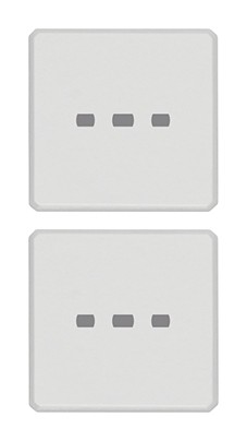 ДВЕ ПЛОСКИЕ КЛАВИШИ ПОДСВЕЧИВАЕМЫЕ, СИМВОЛ "ТРИ ТОЧКИ", FLAT, БЕЛЫЕ МАТОВЫЕ