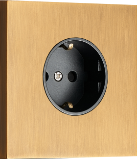 Donel N96  Розетка Schuko с заземлением, со шторками 16A 250 В~ , Латунь, серия DT