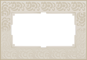 WL слоновая кость рамка 2-ой розетки с узором WL05-Frame-01-DBL-ivory