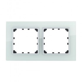 Рамка 2-постовая из натурального светлого стекла LK60  (1/10шт) 1кор.=100/96шт