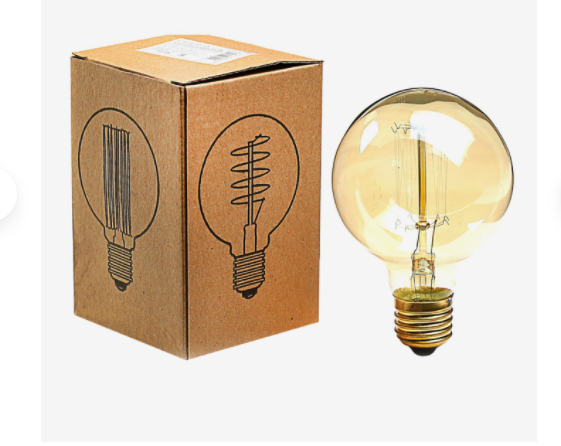 Лампа накаливания винтажная "Шар", G80, 40 Вт, Е27, 230 В, 120х80 мм, теплый белый 2921741