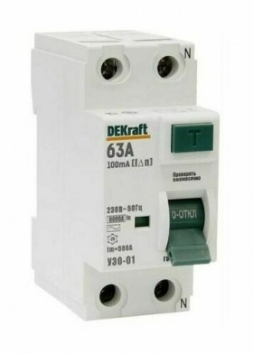 Выключатель дифференциального тока (УЗО) 2п 63А 300мА тип AC 6кА УЗО-03 SchE 14071DEK