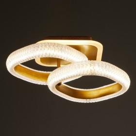 Люстра с ПДУ 1141/2 LED+подсветка 48Вт 3000К-6000К диммер золото 38х25х13 см   5258566