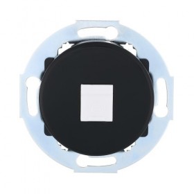 Накладка для розетки телефонной с суппортом RJ-11 и RJ-45 без джека (черн)LK Vintage (250шт)1кор=500