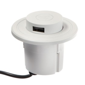 Розетка в стол LPA-92, нажимная, 3 USB, 3 А, кабель 1.8 м, со съемной вилкой 5В/2А,белая 7871449