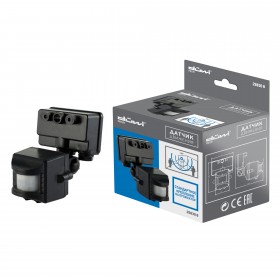 REV Датчик движения DDF-01 для прожектора 180°, 1200Вт, 5-600с, 2-12м, 3-2000Лк, IP44, черный, düwi